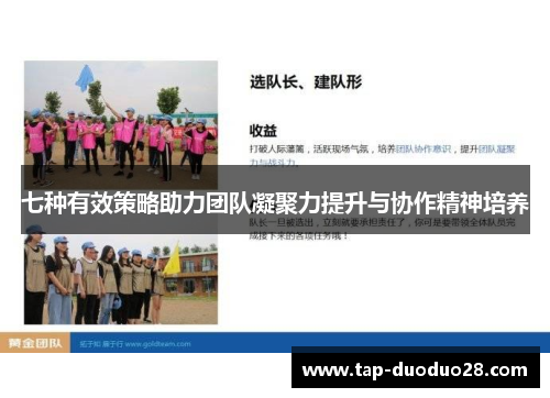 七种有效策略助力团队凝聚力提升与协作精神培养 七种有效策略助力团队凝聚力提升与协作精神培养