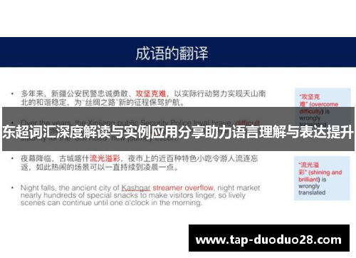 东超词汇深度解读与实例应用分享助力语言理解与表达提升 东超词汇深度解读与实例应用分享助力语言理解与表达提升